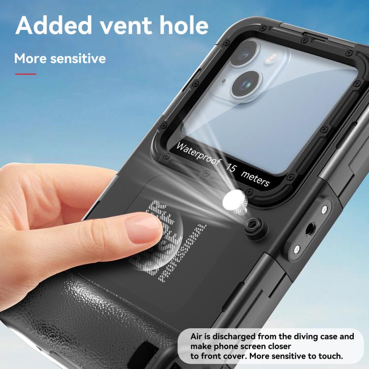 RedPepper 4th Generation Diving Protective Case for iPhone, Waterproof depth: 15m(Black) - Waterproof Bag by RedPepper | Online Shopping South Africa | PMc TechLife | Buy Now Pay Later Mobicred