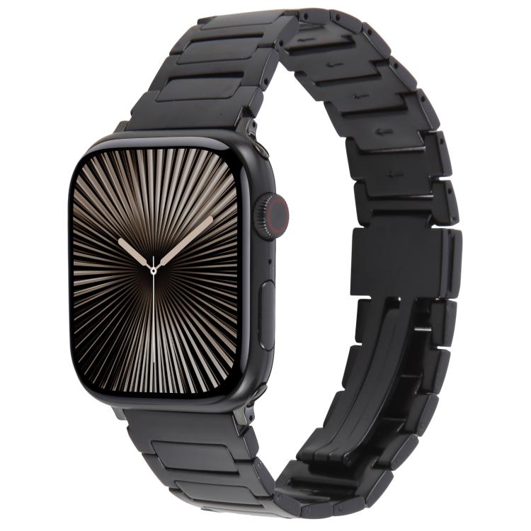 For Apple Watch 42mm / 41mm / 40mm / 38mm I-Shaped Folding Magnetic Buckle Metal Watch Band(Black) - free shipping - PMc TechLife - Order now!