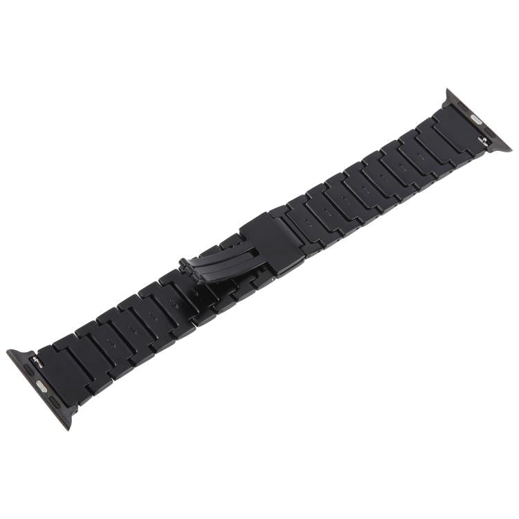 For Apple Watch 42mm / 41mm / 40mm / 38mm I-Shaped Folding Magnetic Buckle Metal Watch Band(Black) - free shipping - PMc TechLife - Order now!