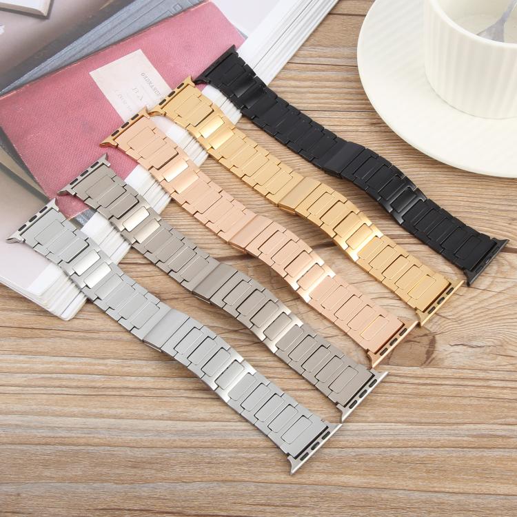 For Apple Watch 42mm / 41mm / 40mm / 38mm I-Shaped Folding Magnetic Buckle Metal Watch Band(Black) - free shipping - PMc TechLife - Order now!