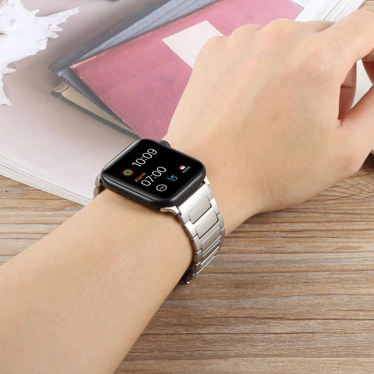 For Apple Watch 42mm / 41mm / 40mm / 38mm I-Shaped Folding Magnetic Buckle Metal Watch Band(Black) - free shipping - PMc TechLife - Order now!