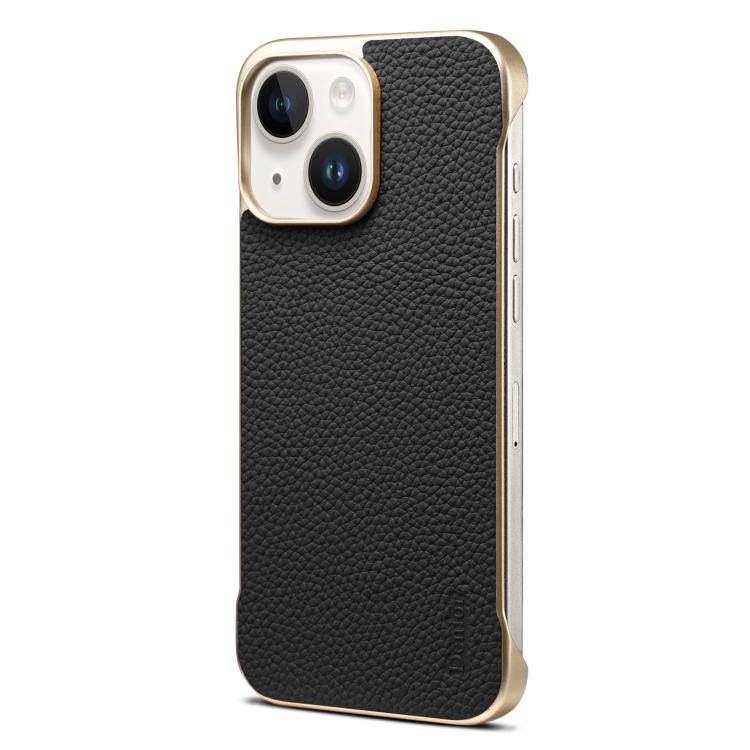 For iPhone 15 Plus / 14 Plus Denior A20 Genuine Leather Litchi Texture MagSafe Frameless Phone Case(Black) - free shipping - PMc TechLife - Order now!