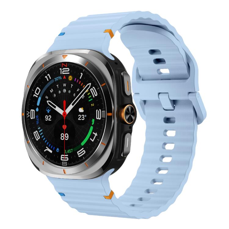 For Samsung Galaxy Watch Ultra 47mm / Ultra 2025 Kalebol Wave-stitched Silicone Strap(Light Blue) - free shipping - PMC TechLife - Order now!