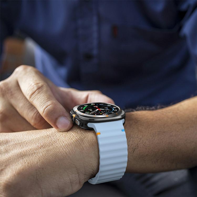 For Samsung Galaxy Watch Ultra 47mm / Ultra 2025 Kalebol Wave-stitched Silicone Strap(Light Blue) - free shipping - PMC TechLife - Order now!