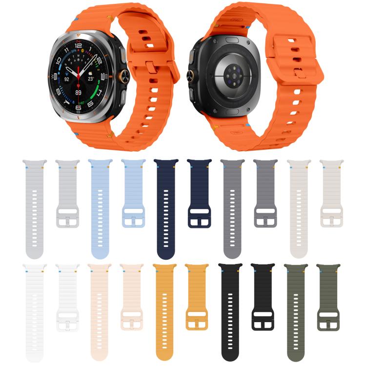 For Samsung Galaxy Watch Ultra 47mm / Ultra 2025 Kalebol Wave-stitched Silicone Strap(Light Blue) - free shipping - PMC TechLife - Order now!