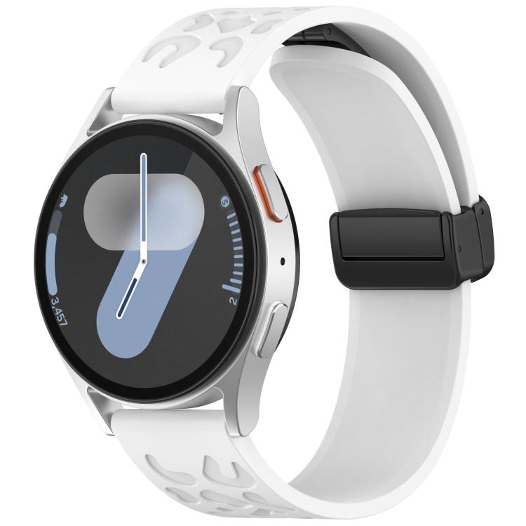 18mm Kalebol Universal Leopard Print Magnetic Folding Buckle Silicone Strap(White) - free shipping - PMc TechLife - Order now!