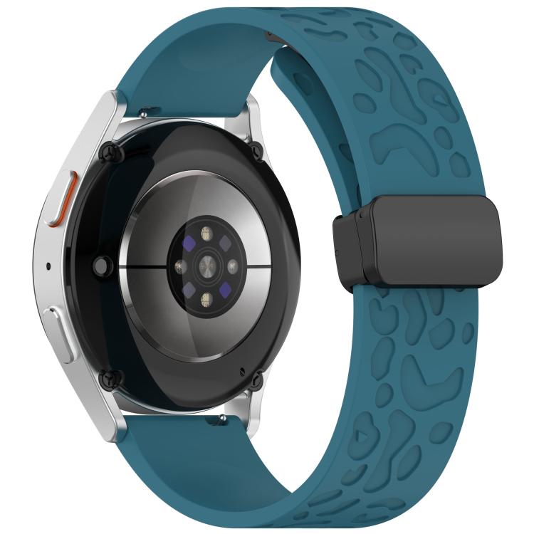 18mm Kalebol Universal Leopard Print Magnetic Folding Buckle Silicone Strap(Dark Blue) - free shipping - PMc TechLife - Order now!