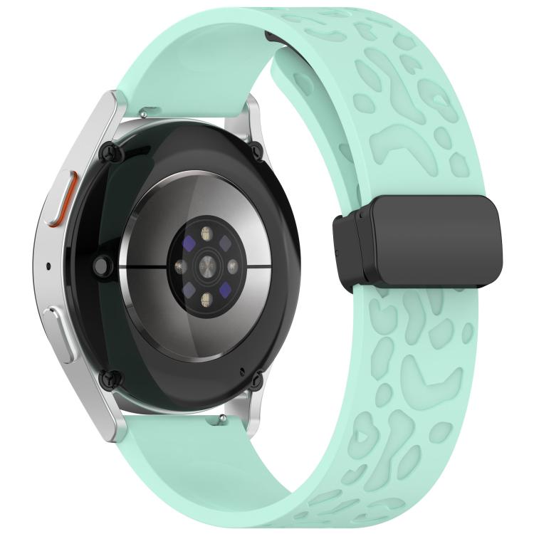 18mm Kalebol Universal Leopard Print Magnetic Folding Buckle Silicone Strap(Teal Blue) - free shipping - PMc TechLife - Order now!