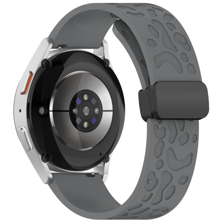 18mm Kalebol Universal Leopard Print Magnetic Folding Buckle Silicone Strap(Space Grey) - 22mm Bands by Kalebol | Online Shopping South Africa | PMc TechLife | Buy Now Pay Later Mobicred