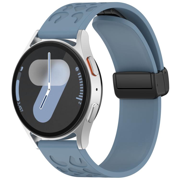 18mm Kalebol Universal Leopard Print Magnetic Folding Buckle Silicone Strap(Slate Blue) - 22mm Bands by Kalebol | Online Shopping South Africa | PMc TechLife | Buy Now Pay Later Mobicred