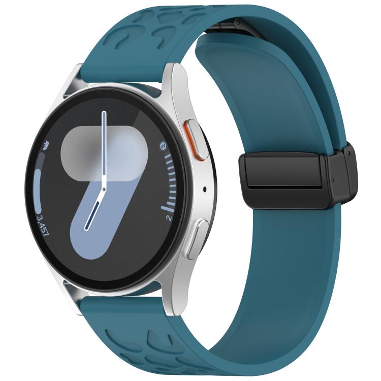 20mm Kalebol Universal Leopard Print Magnetic Folding Buckle Silicone Strap(Dark Blue) - 22mm Bands by Kalebol | Online Shopping South Africa | PMc TechLife | Buy Now Pay Later Mobicred