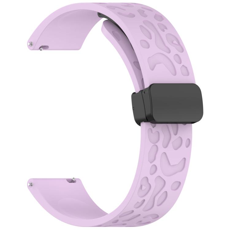 20mm Kalebol Universal Leopard Print Magnetic Folding Buckle Silicone Strap(Purple) - free shipping - PMc TechLife - Order now!