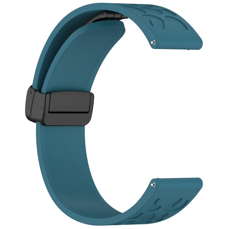 22mm Kalebol Universal Leopard Print Magnetic Folding Buckle Silicone Strap(Dark Blue) - 22mm Bands by Kalebol | Online Shopping South Africa | PMc TechLife | Buy Now Pay Later Mobicred