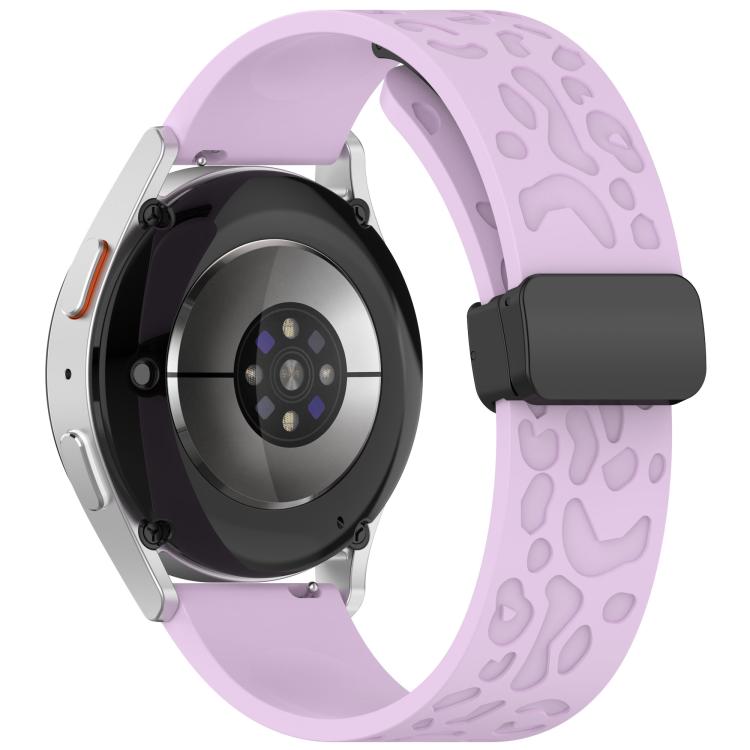 22mm Kalebol Universal Leopard Print Magnetic Folding Buckle Silicone Strap(Purple) - 22mm Bands by Kalebol | Online Shopping South Africa | PMc TechLife | Buy Now Pay Later Mobicred