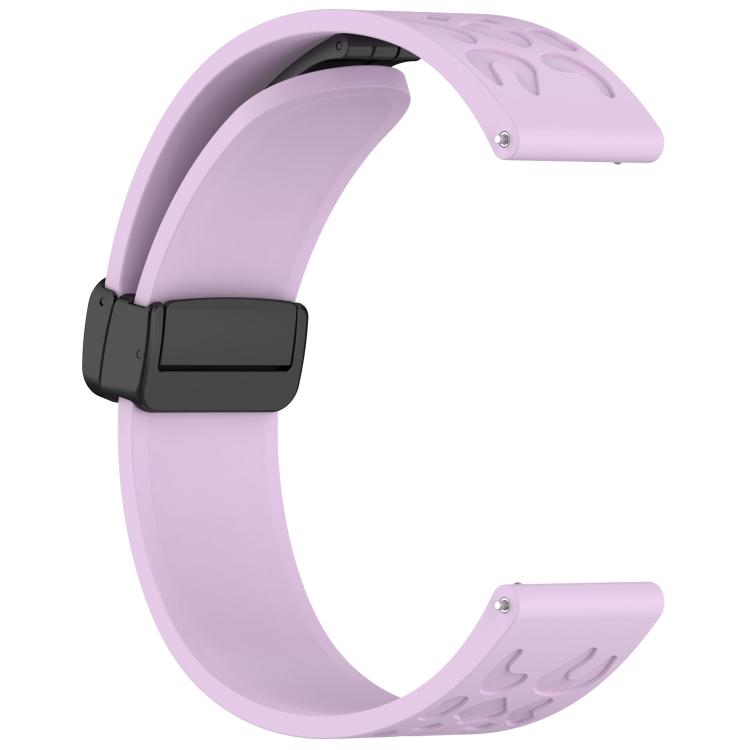 22mm Kalebol Universal Leopard Print Magnetic Folding Buckle Silicone Strap(Purple) - 22mm Bands by Kalebol | Online Shopping South Africa | PMc TechLife | Buy Now Pay Later Mobicred