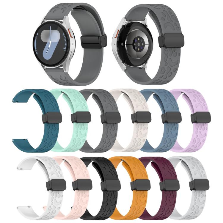 20mm Kalebol Universal Leopard Print Magnetic Folding Buckle Silicone Strap(Light Grey) - free shipping - PMc TechLife - Order now!