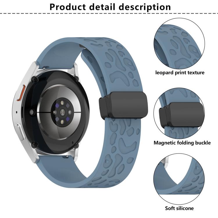 20mm Kalebol Universal Leopard Print Magnetic Folding Buckle Silicone Strap(Light Grey) - free shipping - PMc TechLife - Order now!