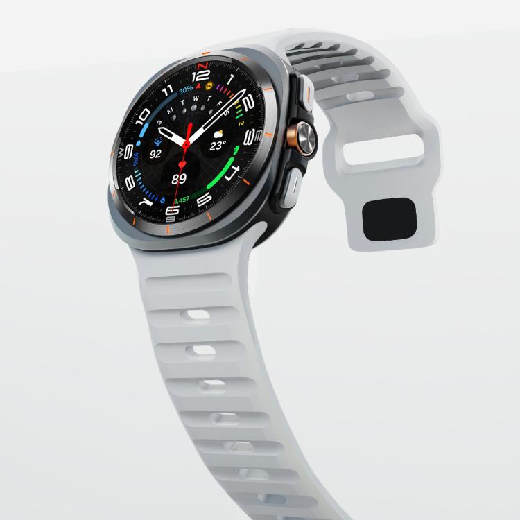 For Samsung Galaxy Watch Ultra 47mm / Ultra 2025 Kalebol Wave Reverse Buckle Silicone Strap(Light Grey) - free shipping - PMC TechLife - Order now!