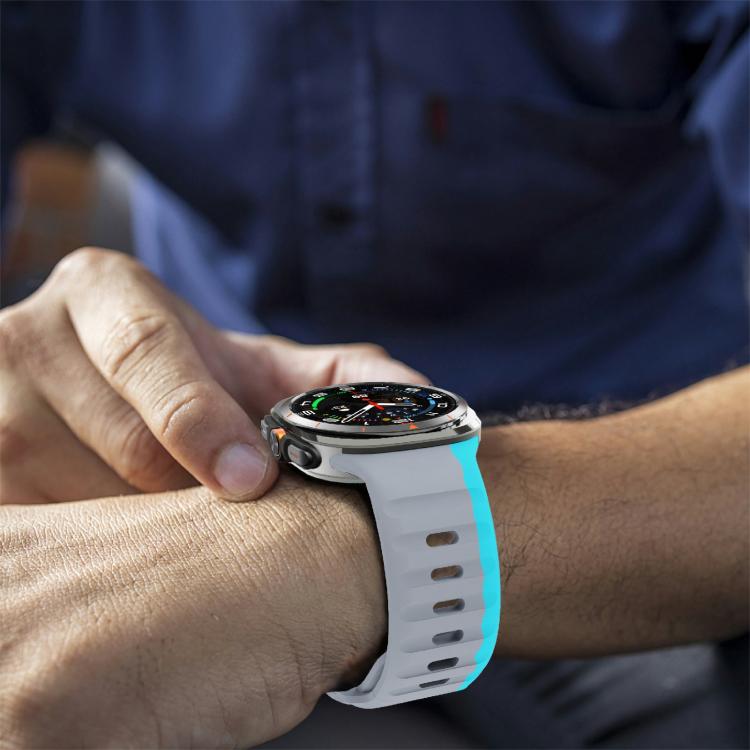 For Samsung Galaxy Watch Ultra 47mm / Ultra 2025 Kalebol Wave Reverse Buckle Silicone Strap(Wild Path Grey Blue) - free shipping - PMC TechLife - Order now!