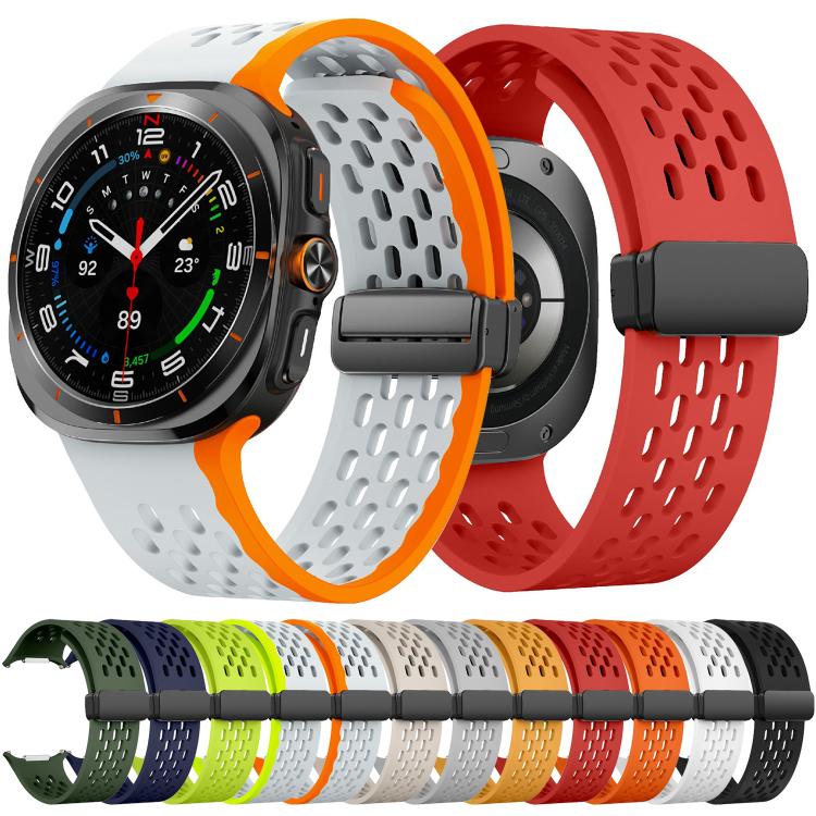 For Samsung Galaxy Watch Ultra 47mm / Ultra 2025 Kalebol Mesh Magnetic Silicone Watch Strap(White) - free shipping - PMC TechLife - Order now!