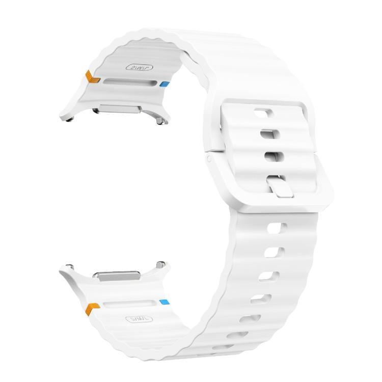 For Samsung Galaxy Watch Ultra 47mm / Ultra 2025 Kalebol Wave Stitching Silicone Strap(White) - free shipping - PMC TechLife - Order now!