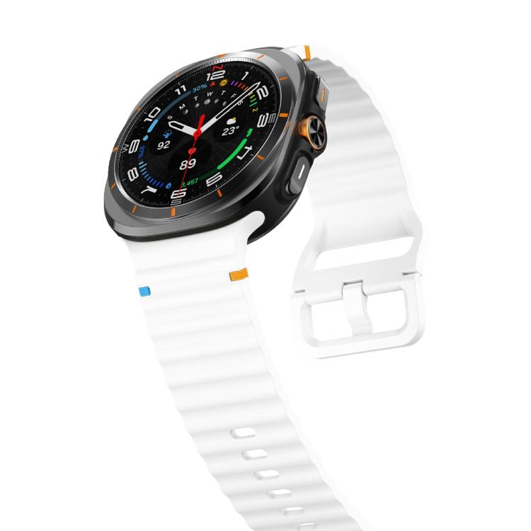 For Samsung Galaxy Watch Ultra 47mm / Ultra 2025 Kalebol Wave Stitching Silicone Strap(White) - free shipping - PMC TechLife - Order now!