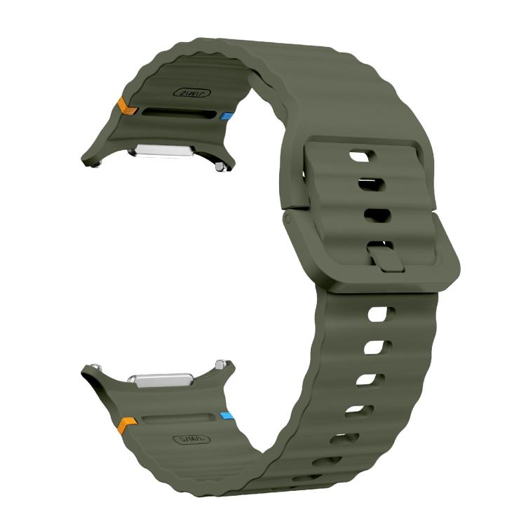 For Samsung Galaxy Watch Ultra 47mm / Ultra 2025 Kalebol Wave Stitching Silicone Strap(Army Green) - free shipping - PMC TechLife - Order now!