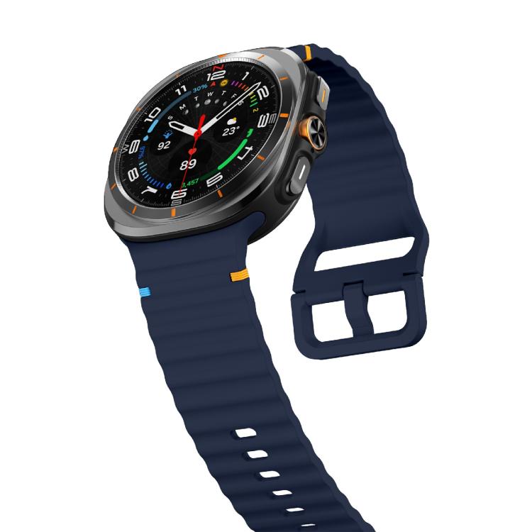 For Samsung Galaxy Watch Ultra 47mm / Ultra 2025 Kalebol Wave Stitching Silicone Strap(Midnight Blue) - free shipping - PMC TechLife - Order now!