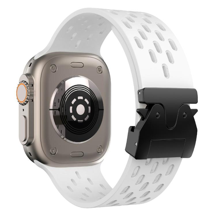 For Apple Watch 42mm / 41mm / 40mm / 38mm Kalebol Mesh Umbrella Buckle Silicone Watch Strap(White) - Watch Bands by Kalebol | Online Shopping South Africa | PMC TechLife | Buy Now Pay Later Mobicred