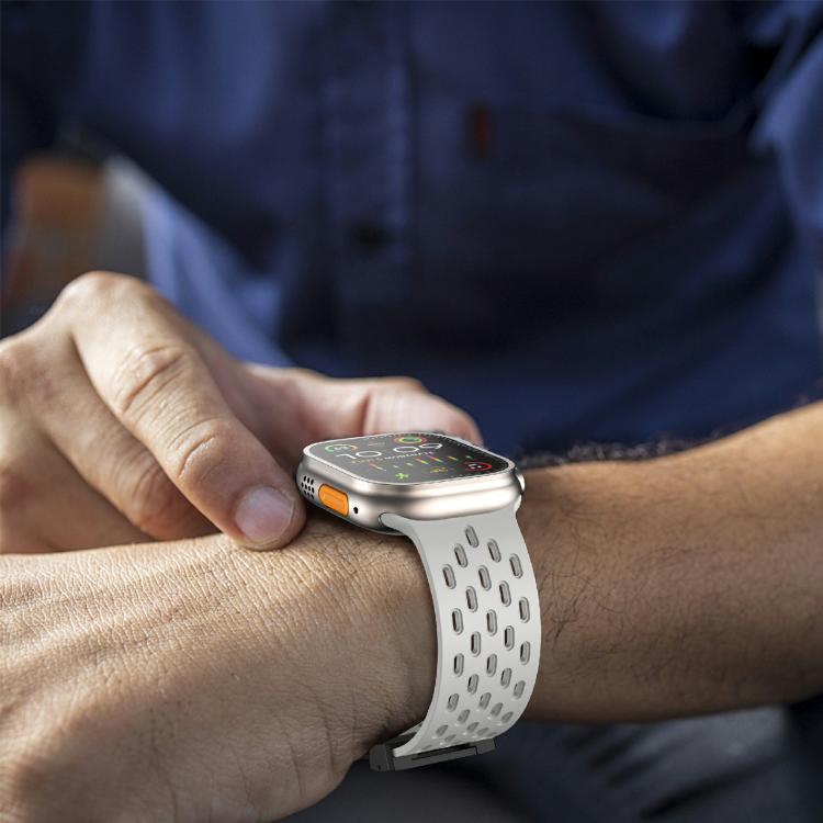 For Apple Watch 42mm / 41mm / 40mm / 38mm Kalebol Mesh Umbrella Buckle Silicone Watch Strap(Grey) - Watch Bands by Kalebol | Online Shopping South Africa | PMC TechLife | Buy Now Pay Later Mobicred