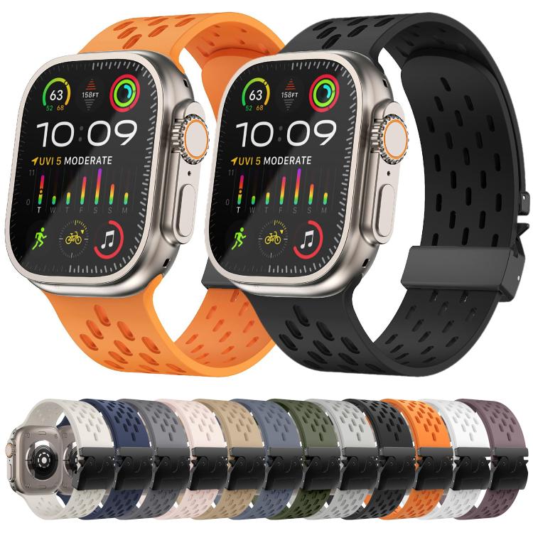 For Apple Watch 42mm / 41mm / 40mm / 38mm Kalebol Mesh Umbrella Buckle Silicone Watch Strap(Space Grey) - Watch Bands by Kalebol | Online Shopping South Africa | PMC TechLife | Buy Now Pay Later Mobicred