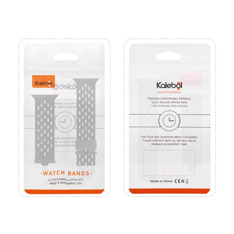 For Apple Watch 46mm / 49mm / 45mm / 44mm Kalebol Mesh Umbrella Buckle Silicone Watch Strap(Grey) - Watch Bands by Kalebol | Online Shopping South Africa | PMC TechLife | Buy Now Pay Later Mobicred