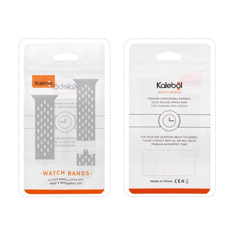 For Apple Watch 42mm / 41mm / 40mm / 38mm Kalebol Mesh Silver Umbrella Buckle Silicone Strap(Milk Tea) - free shipping - PMC TechLife - Order now!
