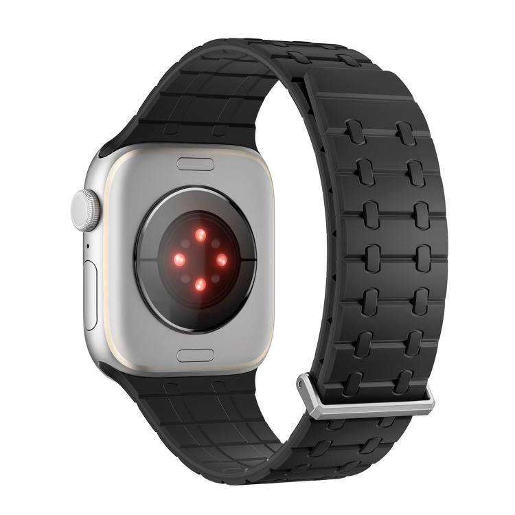 For Apple Watch 46mm / 49mm / 45mm / 44mm Kalebol Magnetic Silicone Watch Strap(Black) - Watch Bands by Kalebol | Online Shopping South Africa | PMC TechLife | Buy Now Pay Later Mobicred