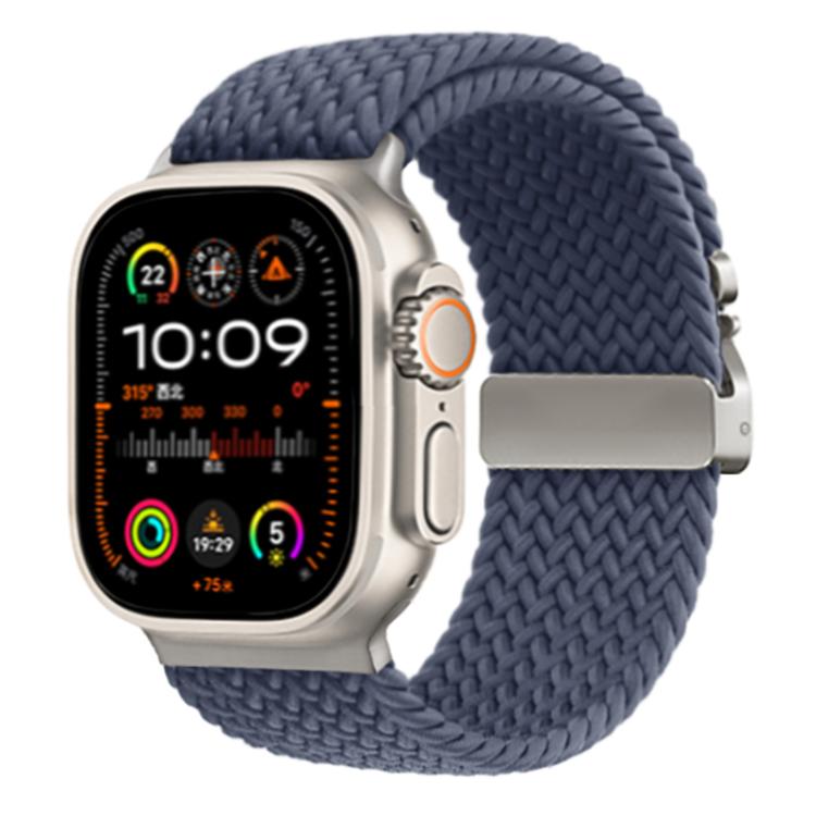 For Apple Watch 46mm / 49mm / 45mm / 44mm Kalebol Wide Umbrella Braided Strap(Dark Blue) - free shipping - PMC TechLife - Order now!