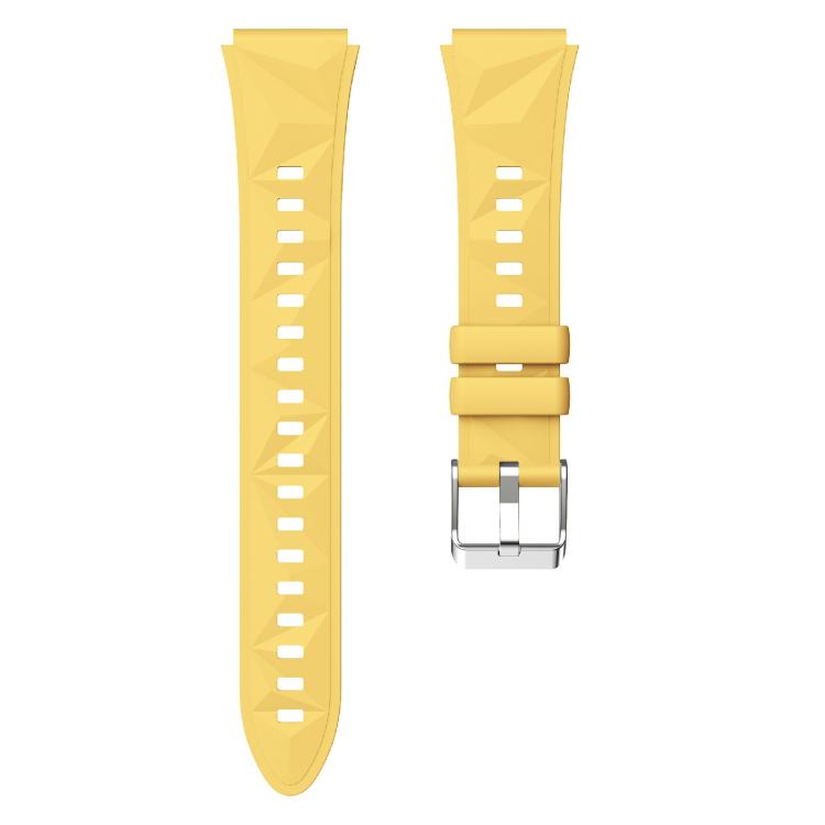Kalebol 18mm Universal Diamond Embossed Silicone Strap(Yellow) - free shipping - PMc TechLife - Order now!