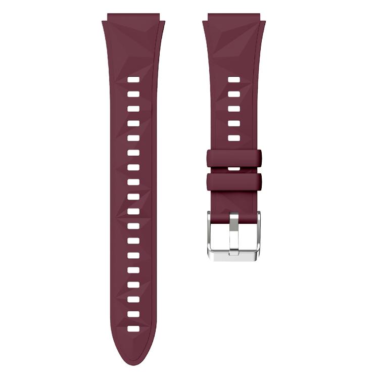 Kalebol 18mm Universal Diamond Embossed Silicone Strap(Wine Red) - free shipping - PMc TechLife - Order now!