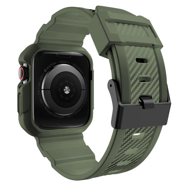 For Apple Watch 42mm / 41mm / 40mm / 38mm VIETAO Carbon Fiber Silicone Strap(Grass Green) - free shipping - PMc TechLife - Order now!