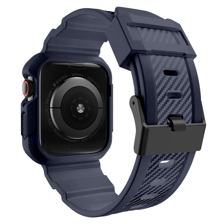 For Apple Watch 42mm / 41mm / 40mm / 38mm VIETAO Carbon Fiber Silicone Strap(Dark Blue) - free shipping - PMc TechLife - Order now!