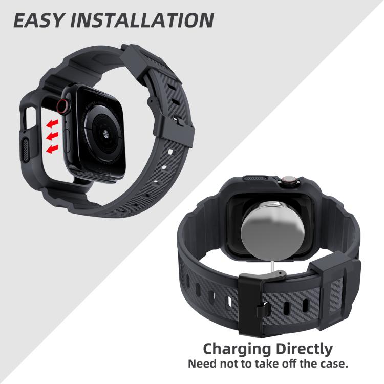 For Apple Watch Ultra 2 / 1 49mm VIETAO Carbon Fiber Silicone Strap(Dark Gray) - free shipping - PMc TechLife - Order now!