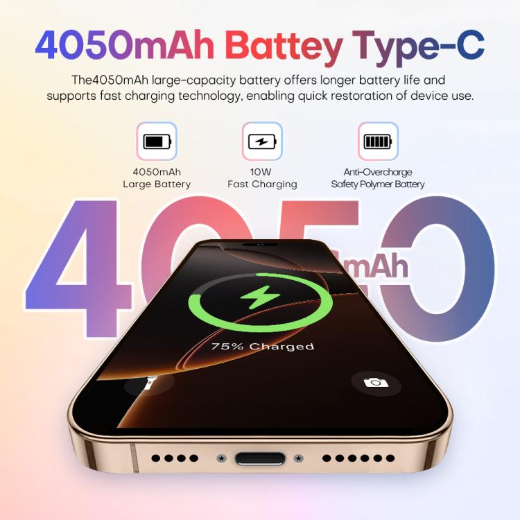 A88A / i16 Pro Max, 6GB+64GB, 6.6 inch Android 12 MTK6762 Helio G25 Octa Core, NFC, OTG, Network: 4G, Dual SIM, Plug:EU Plug(Desert Gold) - free shipping - PMc TechLife - Order now!