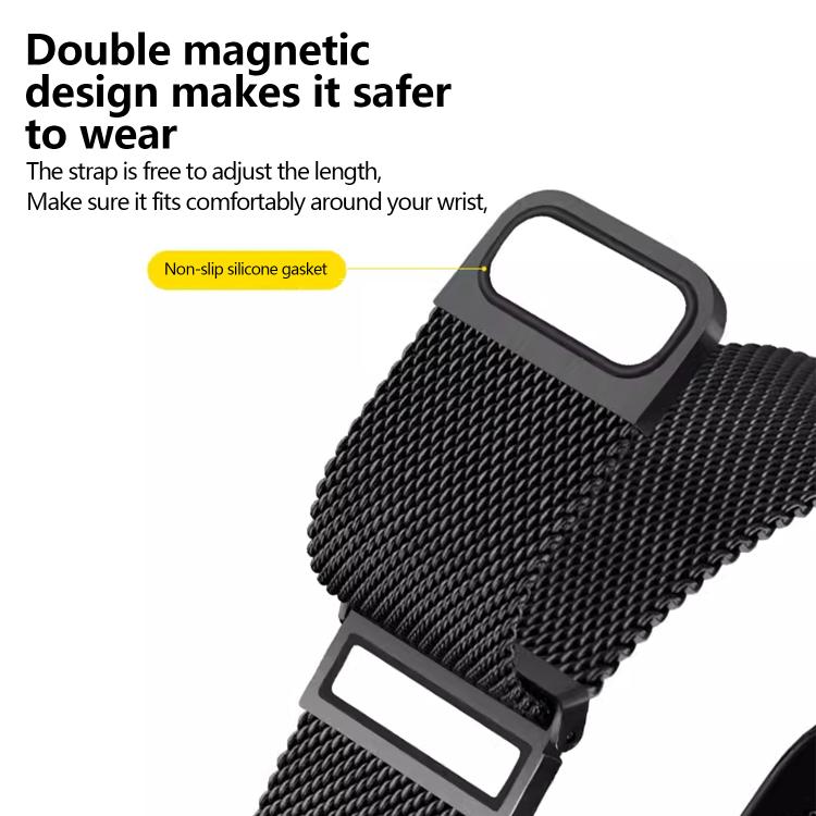 Kalebol 20mm Universal Loop Double Magnetic Buckle Milanese Strap(Black) - free shipping - PMc TechLife - Order now!