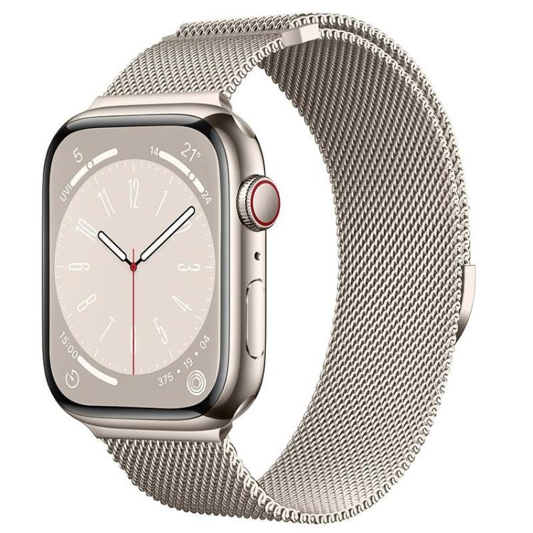 For Apple Watch 46mm / 49mm / 45mm / 44mm Kalebol Semi-circular Milanese Stainless Steel Strap(Starlight) - Watch Bands by Kalebol | Online Shopping South Africa | PMC TechLife | Buy Now Pay Later Mobicred