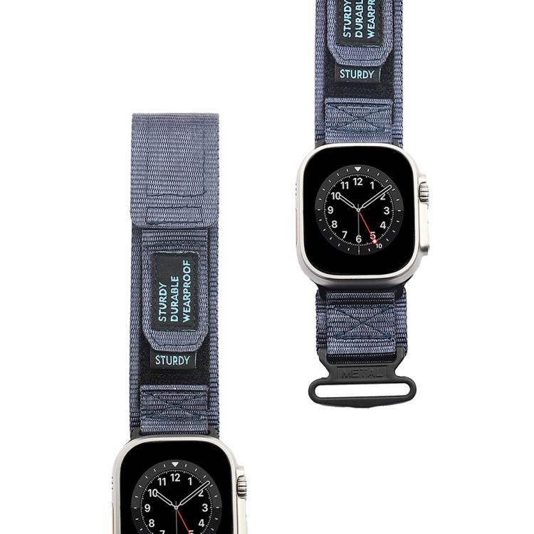 For Apple Watch 46mm / 49mm / 45mm / 44mm Kalebol Simple Two Section Nylon Strap(Blue) - Watch Bands by Kalebol | Online Shopping South Africa | PMC TechLife | Buy Now Pay Later Mobicred