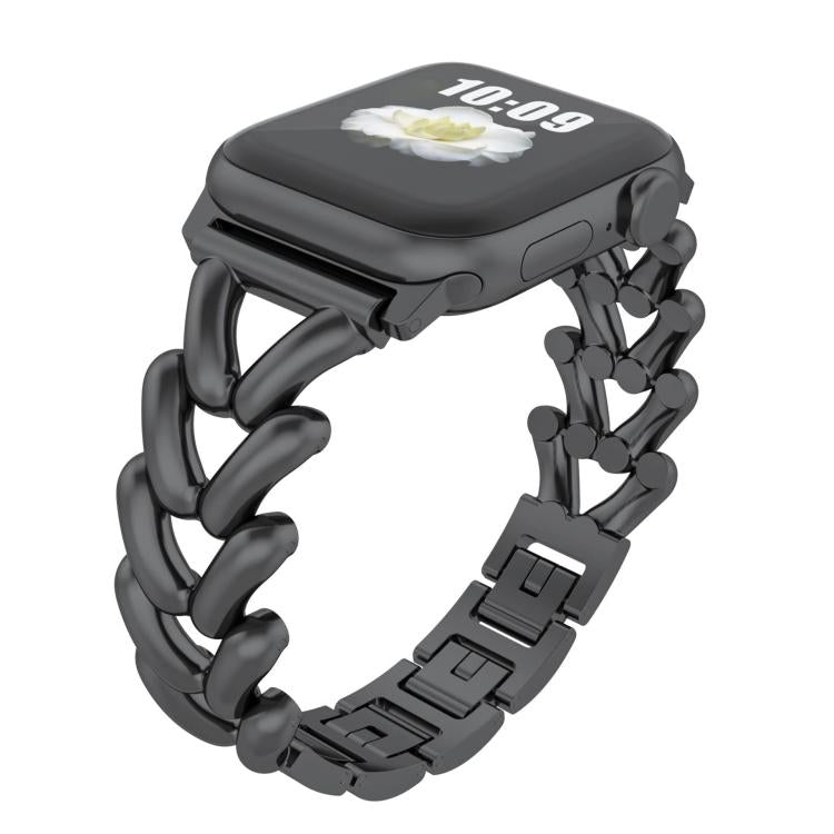 For Apple Watch 42mm / 41mm / 40mm / 38mm Kalebol V-shaped Zinc Alloy Strap(Black) - Watch Bands by Kalebol | Online Shopping South Africa | PMC TechLife | Buy Now Pay Later Mobicred