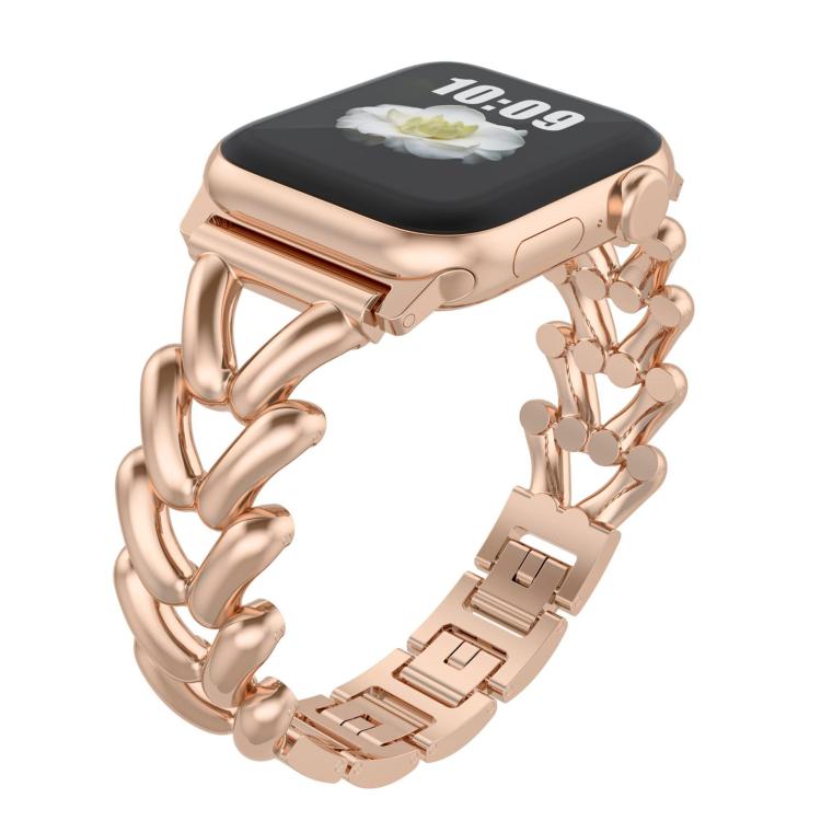For Apple Watch 42mm / 41mm / 40mm / 38mm Kalebol V-shaped Zinc Alloy Strap(Rose Gold) - free shipping - PMC TechLife - Order now!