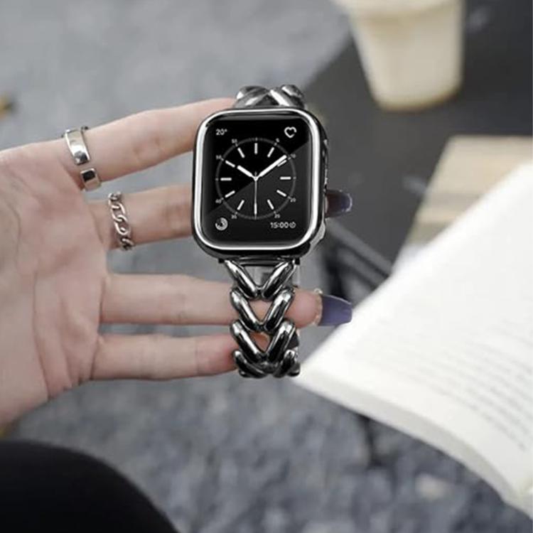 For Apple Watch 42mm / 41mm / 40mm / 38mm Kalebol V-shaped Zinc Alloy Strap(Rose Gold) - free shipping - PMC TechLife - Order now!