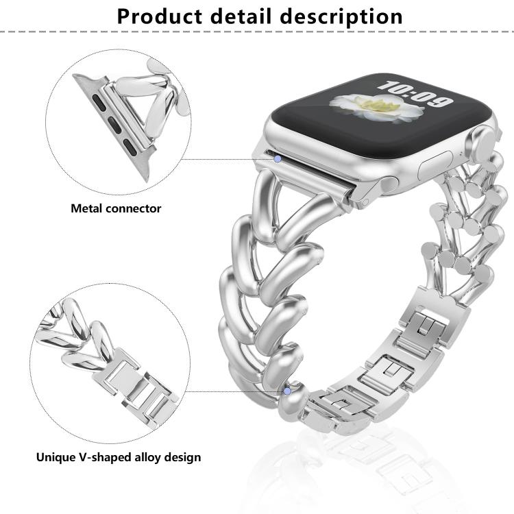 For Apple Watch 42mm / 41mm / 40mm / 38mm Kalebol V-shaped Zinc Alloy Strap(Starlight) - Watch Bands by Kalebol | Online Shopping South Africa | PMC TechLife | Buy Now Pay Later Mobicred