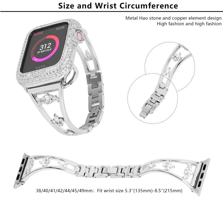 For Apple Watch 46mm / 49mm / 45mm / 44mm Kalebol Zirconia Watch Strap(Gold) - free shipping - PMC TechLife - Order now!