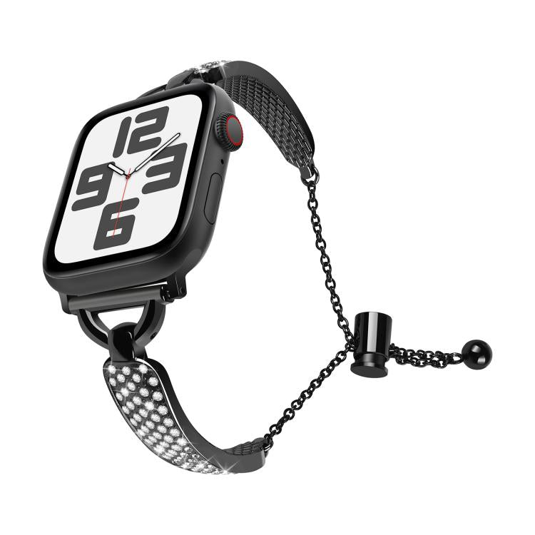 For Apple Watch 46mm / 49mm / 45mm / 44mm Kalebol Stone Curved Zinc Alloy Strap(Black) - Watch Bands by Kalebol | Online Shopping South Africa | PMC TechLife | Buy Now Pay Later Mobicred